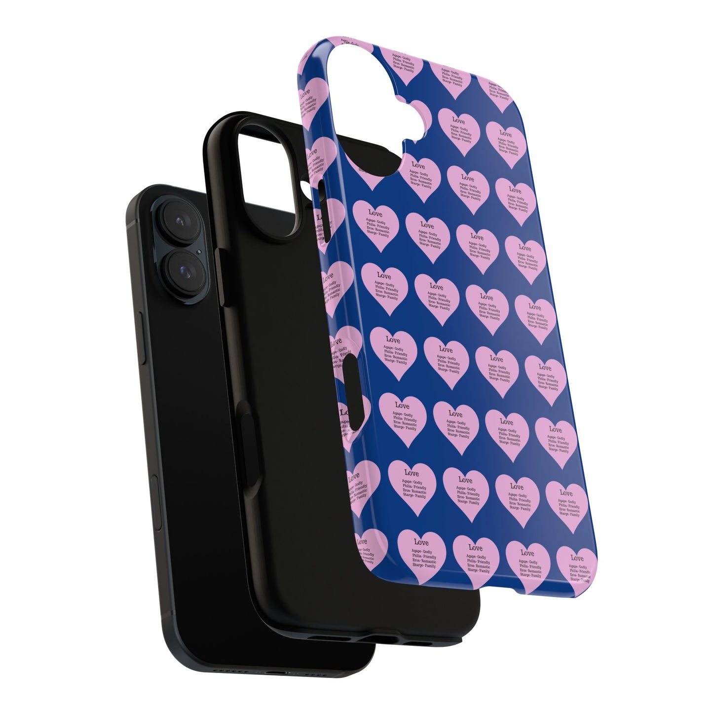 Hearts-A-Flutter Phone Case (iPhone, Google Pixel)(Dark blue)