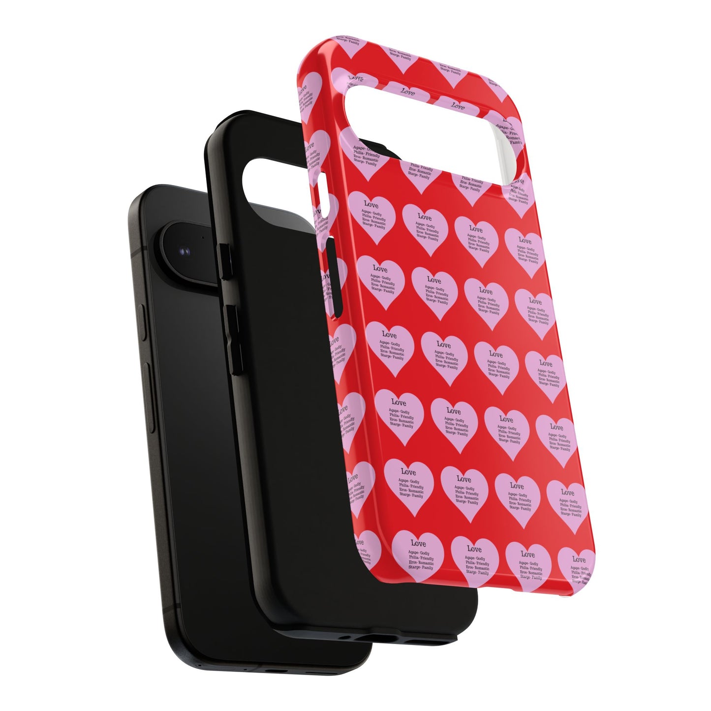 Hearts-A-Flutter Phone Case (iPhone, Google Pixel)(Red)