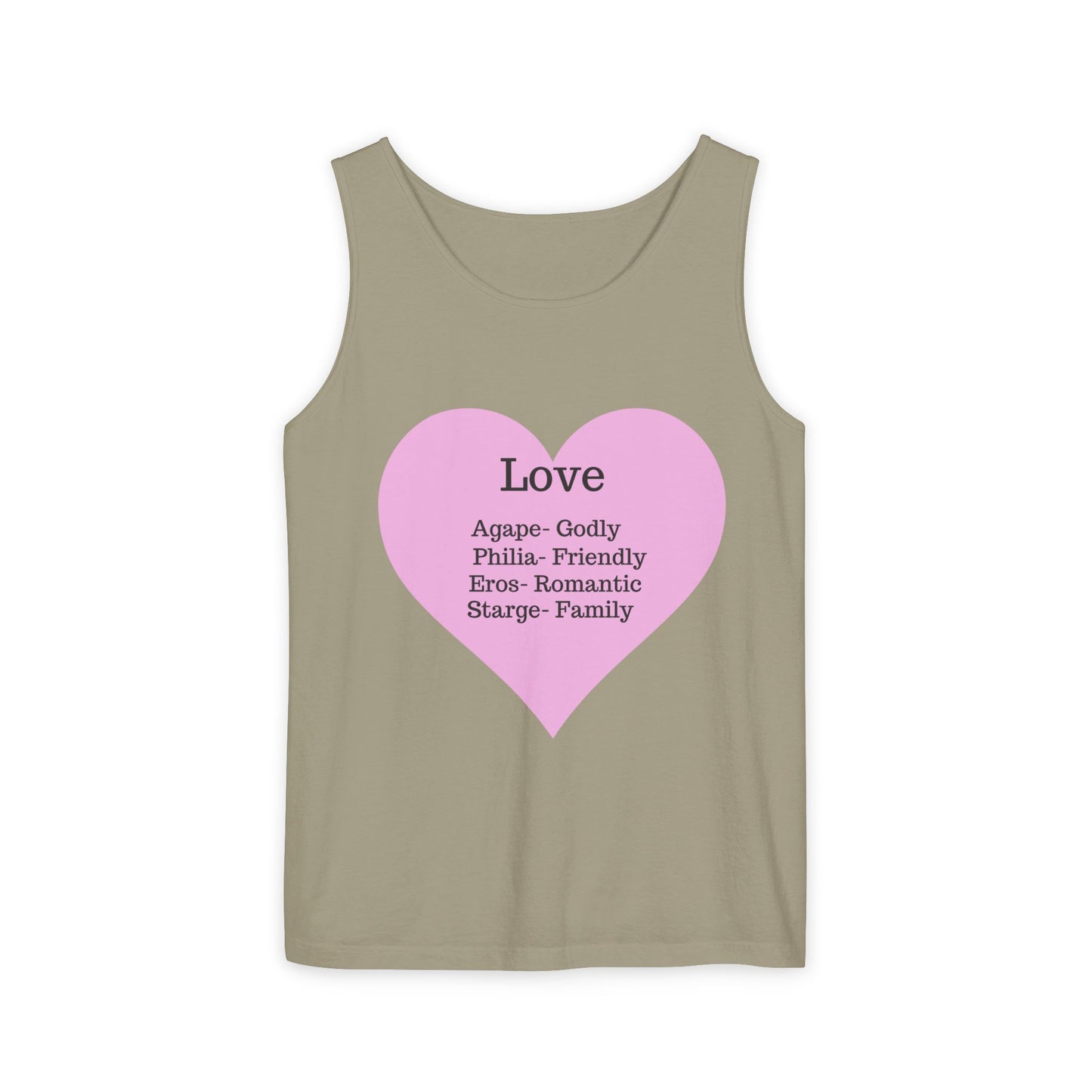 Unisex "Love" Definitions Garment-Dyed Tank Top