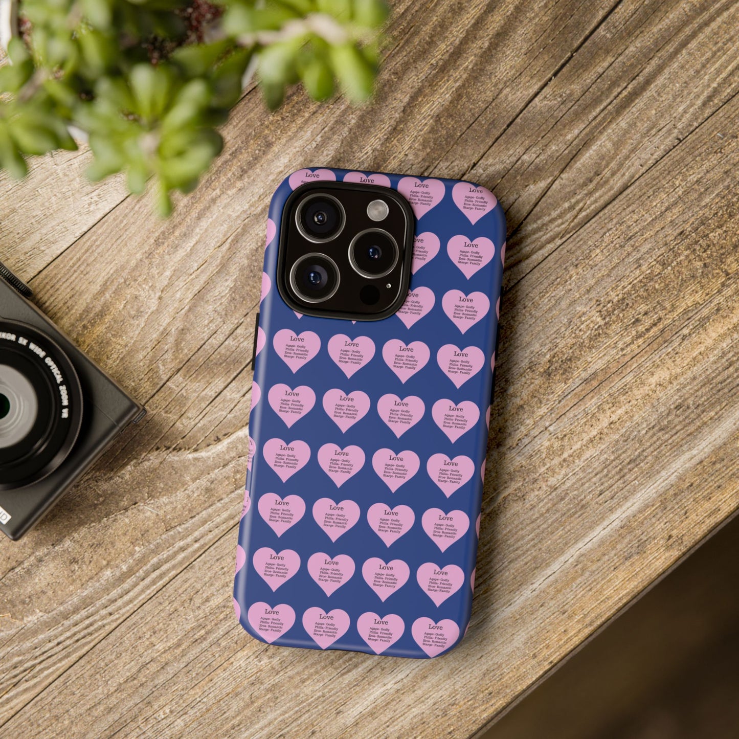 Hearts-A-Flutter Phone Case (iPhone, Google Pixel)(Dark blue)