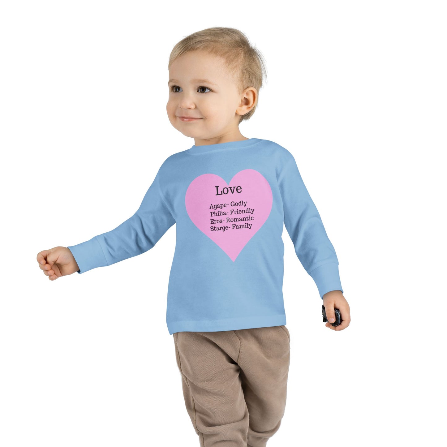 Types of Love Heart Toddler Long Sleeve Tee