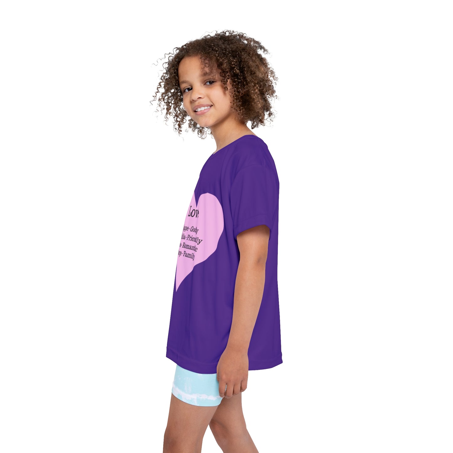 Types of Love Heart Kids Performance Jersey (Purple)