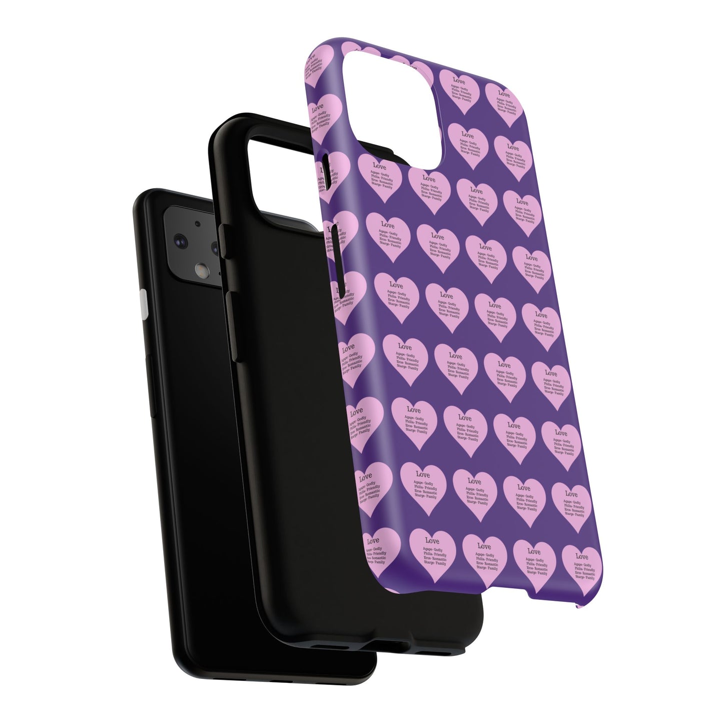 Hearts-A-Flutter Phone Case (iPhone, Google Pixel)(Purple)