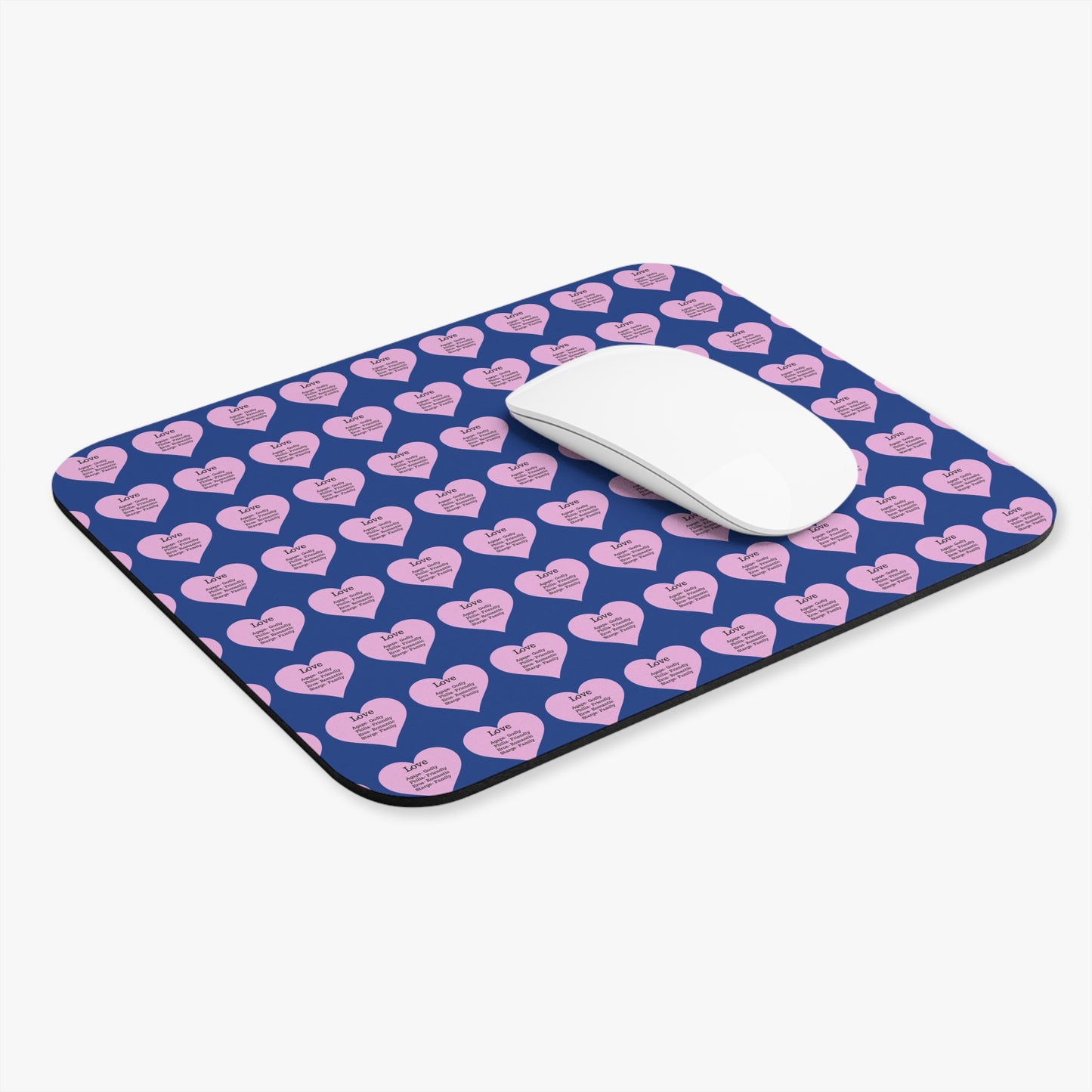 The Four Loves Mouse Pad Pattern Look (Dark blue)