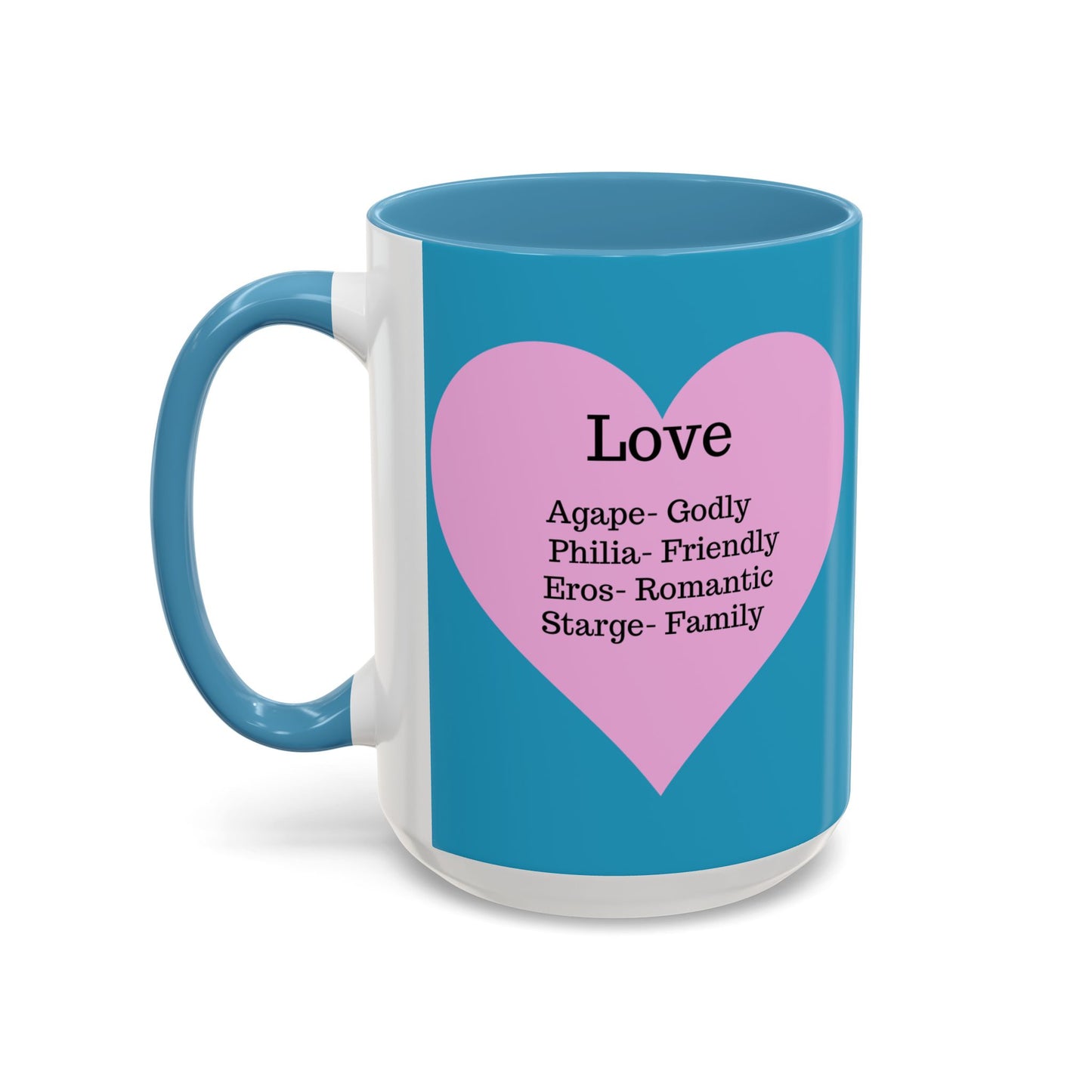 Charming Heart Accent Coffee Mug (Turquoise)