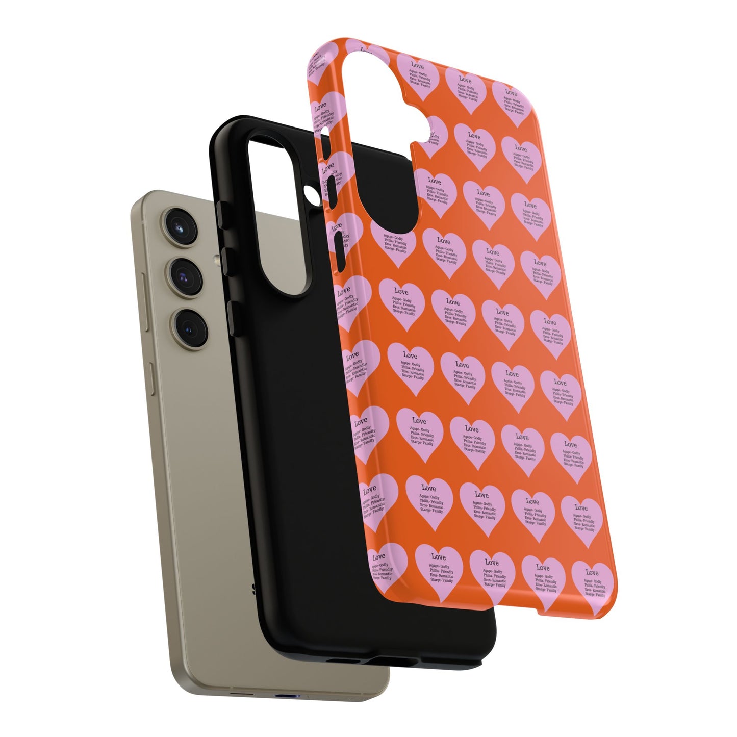 Hearts-A-Flutter Phone Case (Samsung)(Orange)