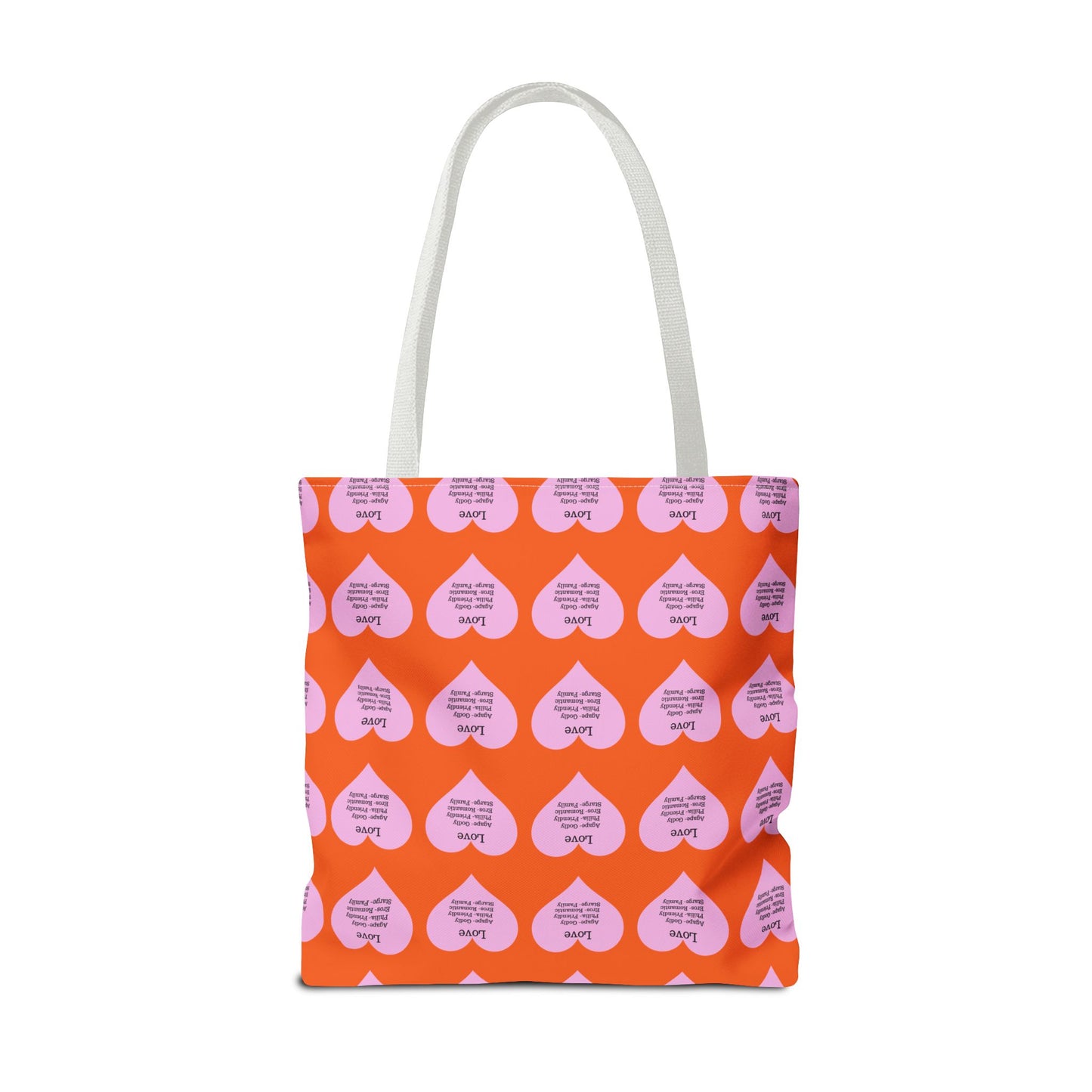 Pink Hearts Tote Bag (Orange)