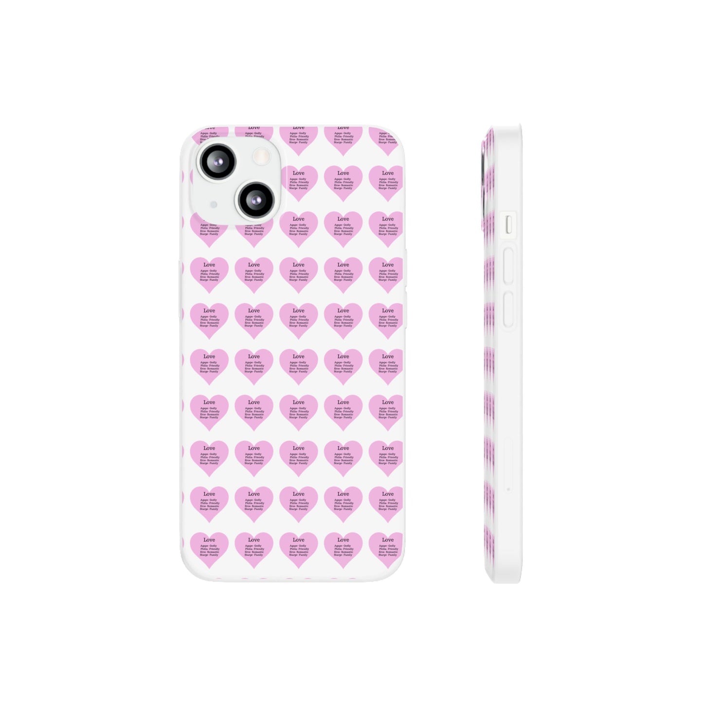 Pink Hearts Transparent Phone Case
