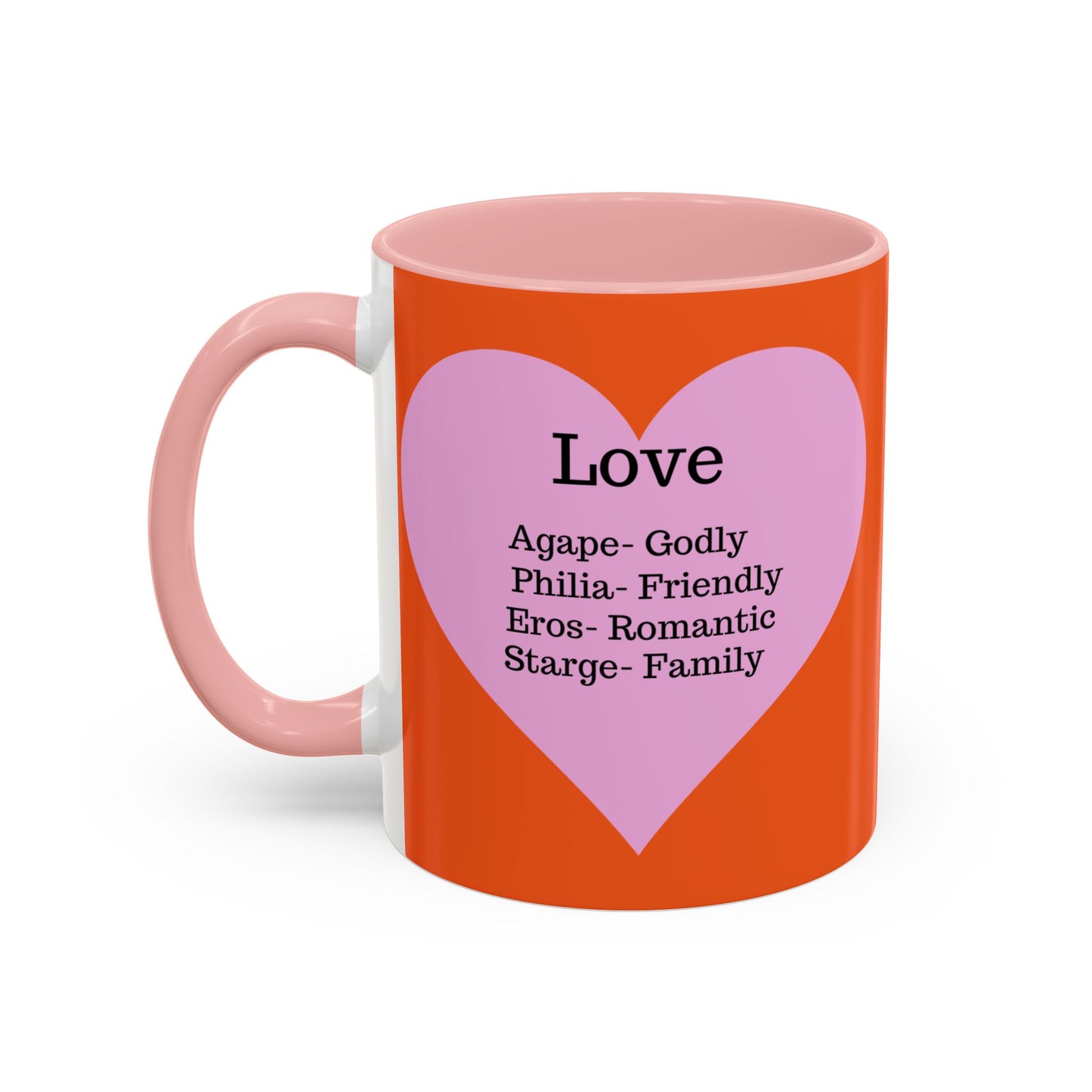 Charming Heart Accent Coffee Mug (Orange)