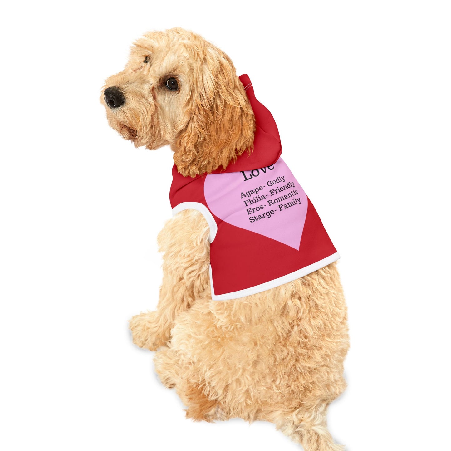 Charming Heart Pet Hoodie (Dark red)