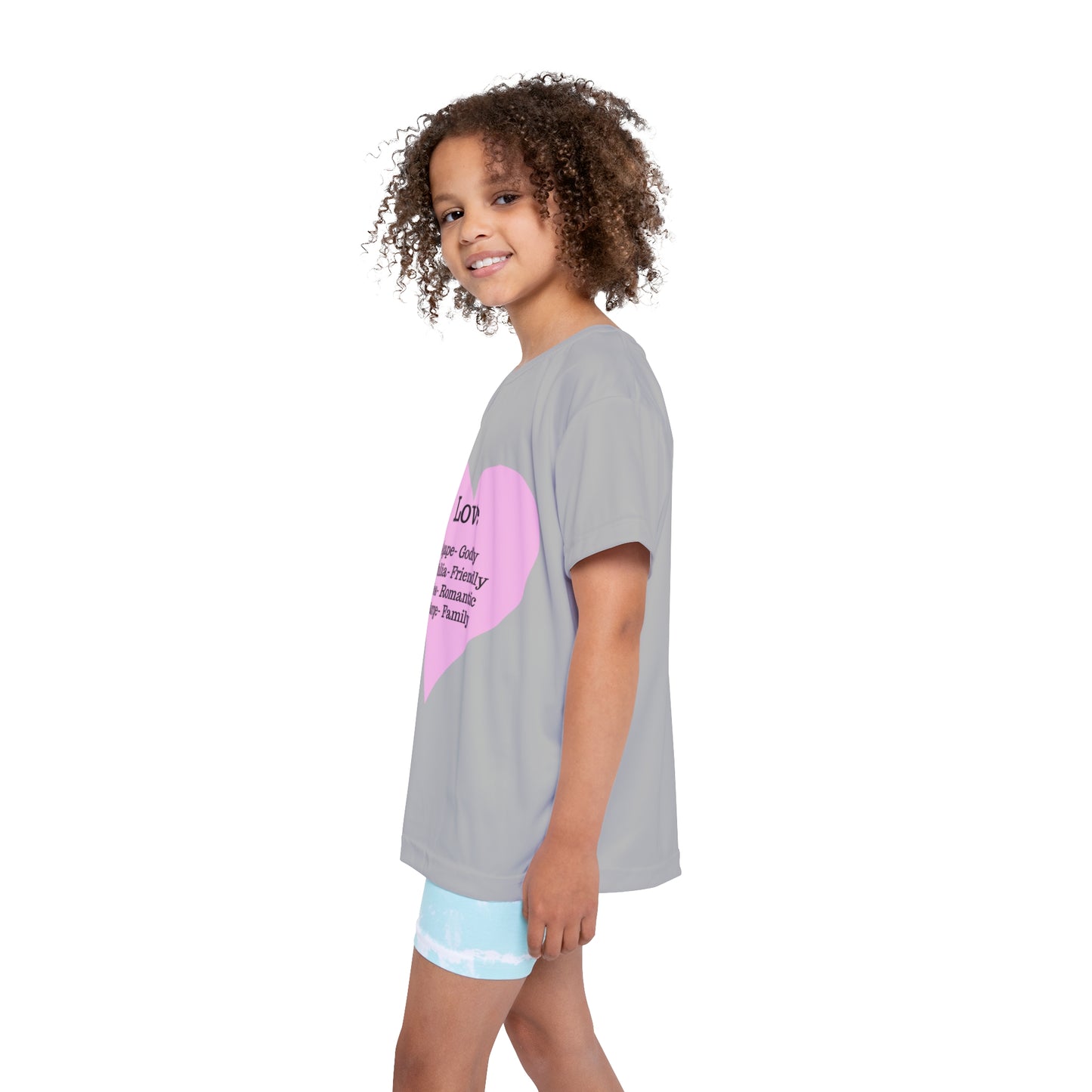 Types of Love Heart Kids Performance Jersey (Light Grey)