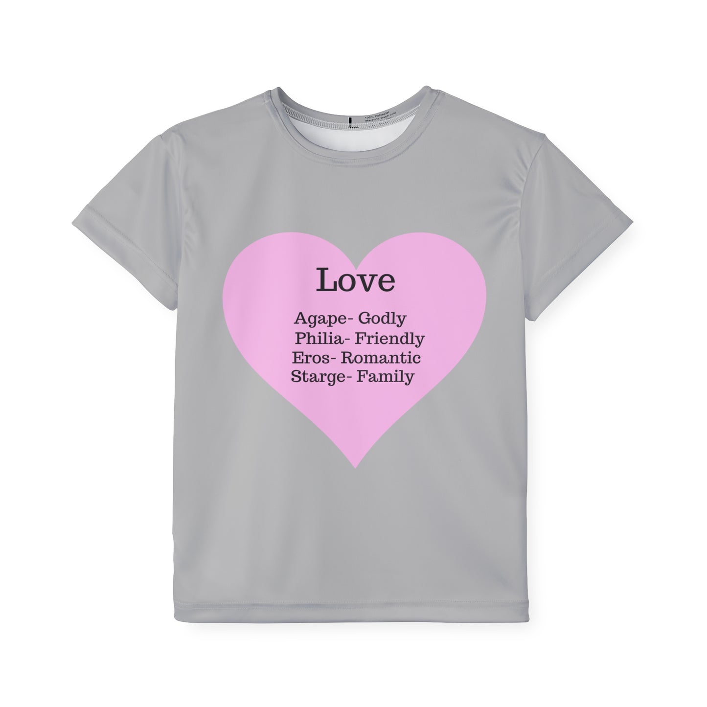 Types of Love Heart Kids Performance Jersey (Light Grey)