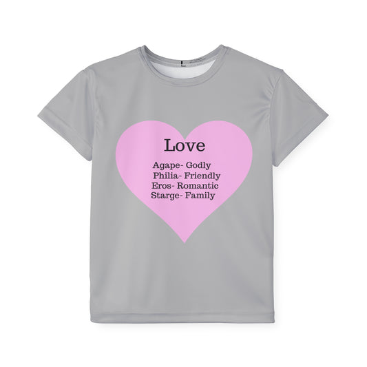 Types of Love Heart Kids Performance Jersey (Light Grey)