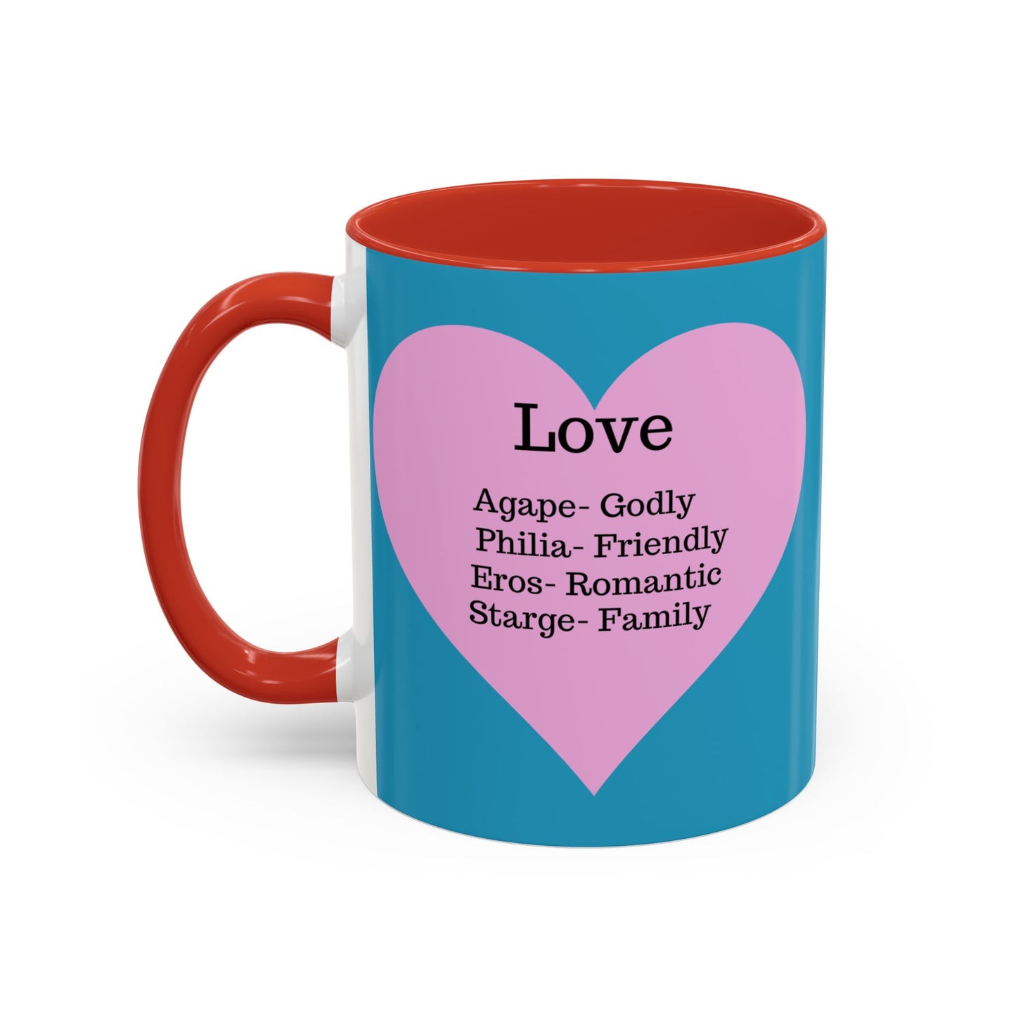 Charming Heart Accent Coffee Mug (Turquoise)