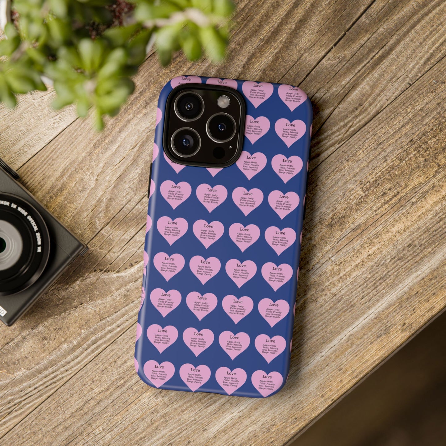 Hearts-A-Flutter Phone Case (iPhone, Google Pixel)(Dark blue)