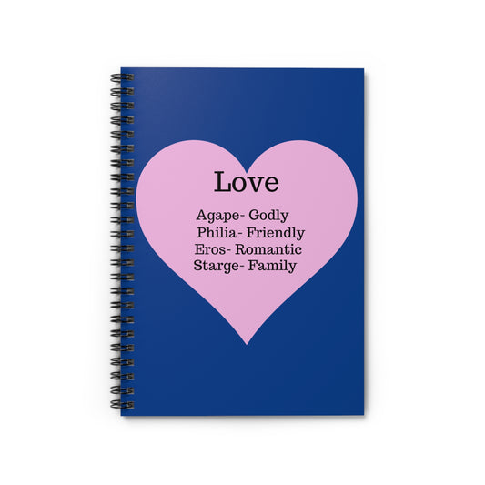 Charming Heart Spiral Notebook - Ruled Pages (Dark blue)