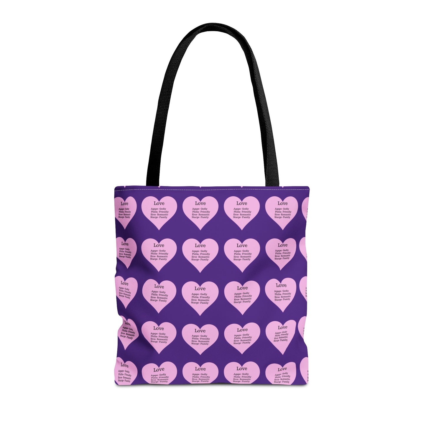 Pink Hearts Tote Bag (Purple)