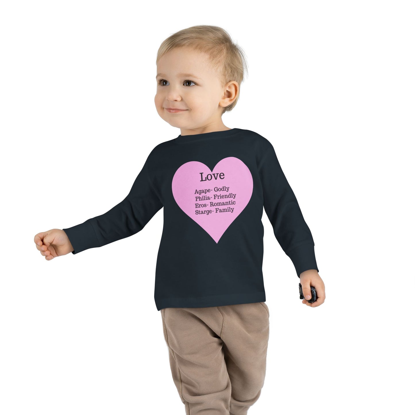 Types of Love Heart Toddler Long Sleeve Tee