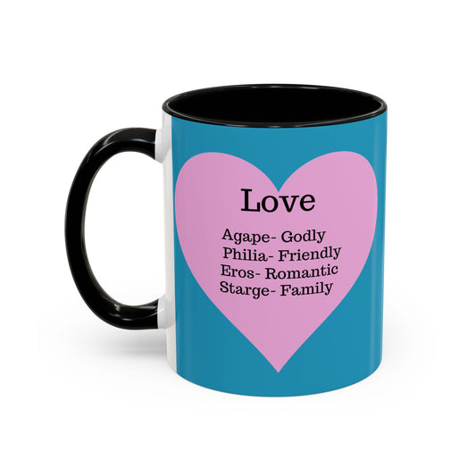 Charming Heart Accent Coffee Mug (Turquoise)