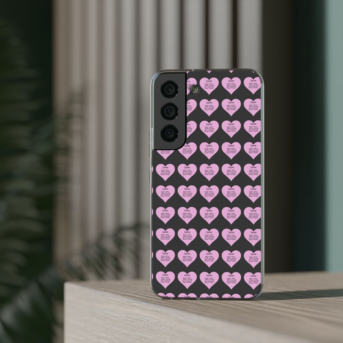 Pink Hearts Transparent Phone Case