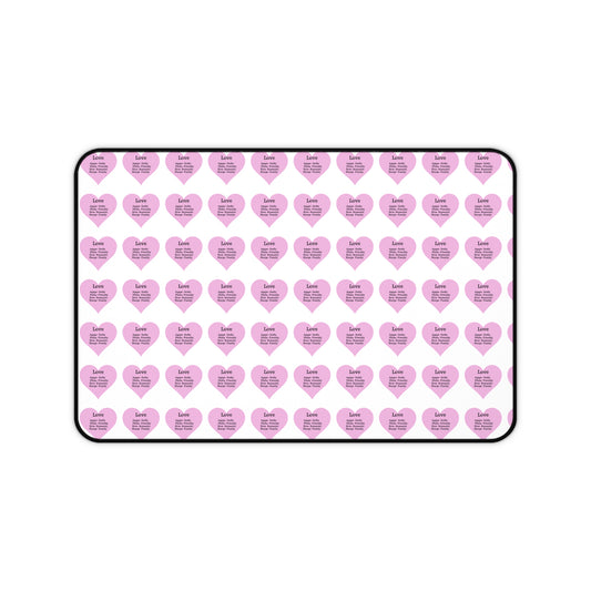 Love Hearts Desk Mat (White)