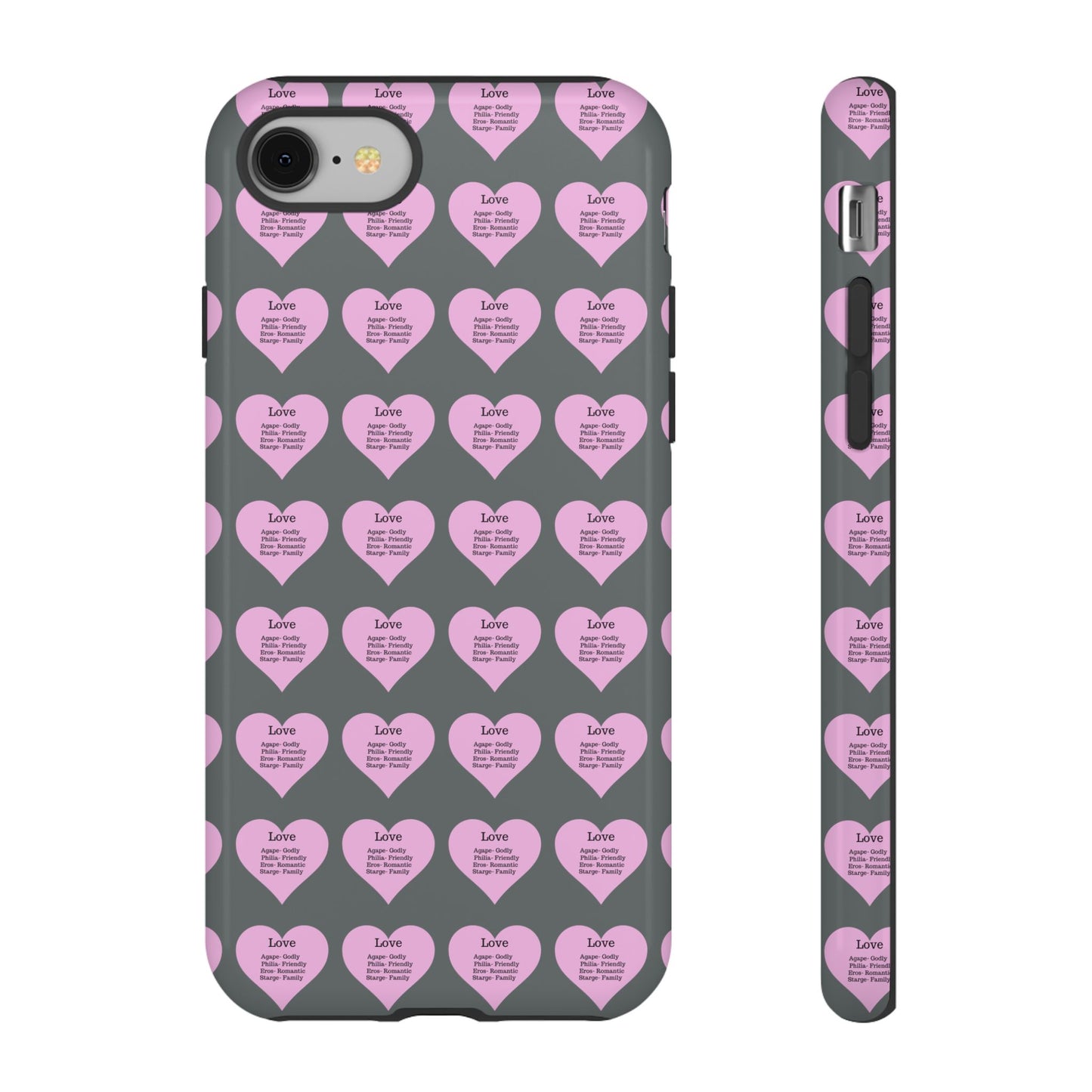 Hearts-A-Flutter Phone Case (iPhone, Google Pixel)(Dark grey)