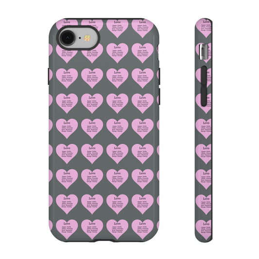 Hearts-A-Flutter Phone Case (iPhone, Google Pixel)(Dark grey)