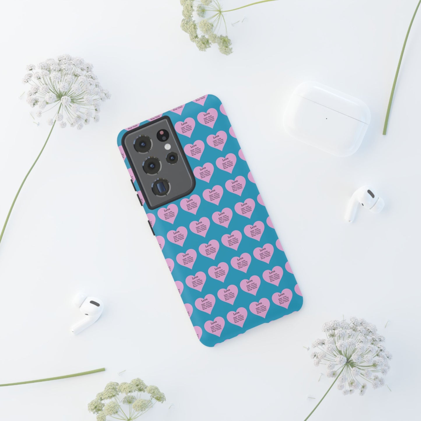 Hearts-A-Flutter Phone Case (Samsung)(Turquoise)