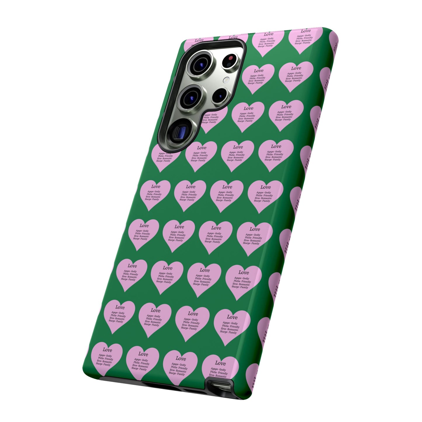 Hearts-A-Flutter Phone Case (Samsung)(Dark green)