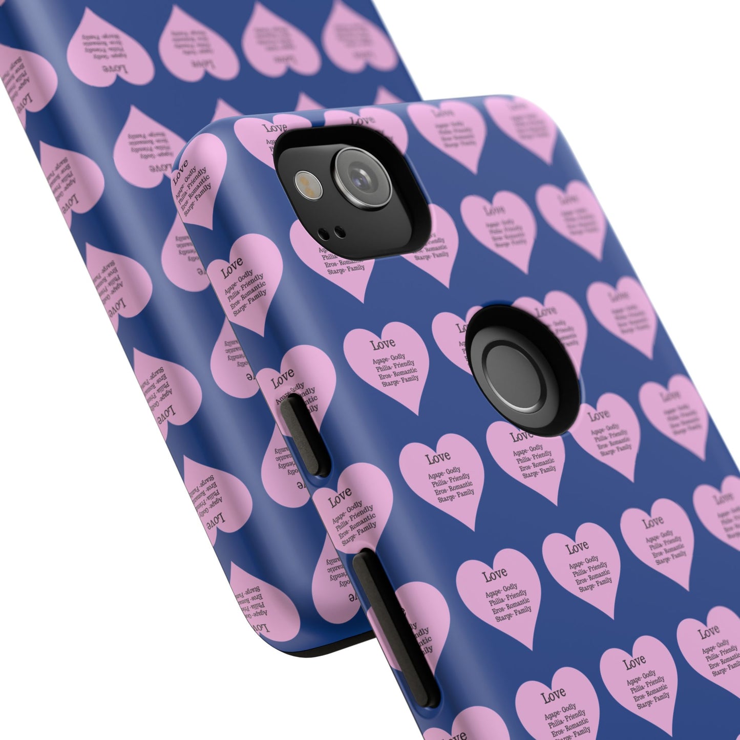Hearts-A-Flutter Phone Case (iPhone, Google Pixel)(Dark blue)