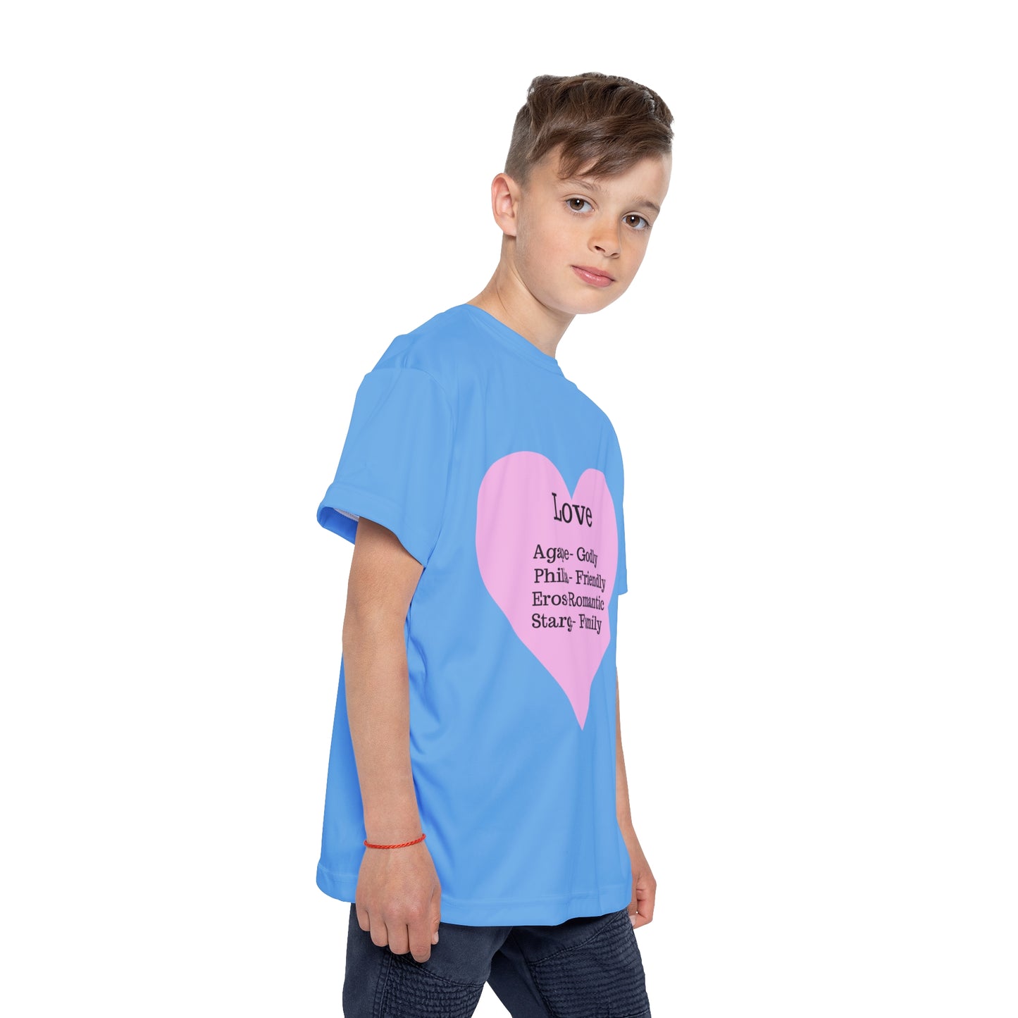 Types of Love Heart Kids Performance Jersey (Light Blue)