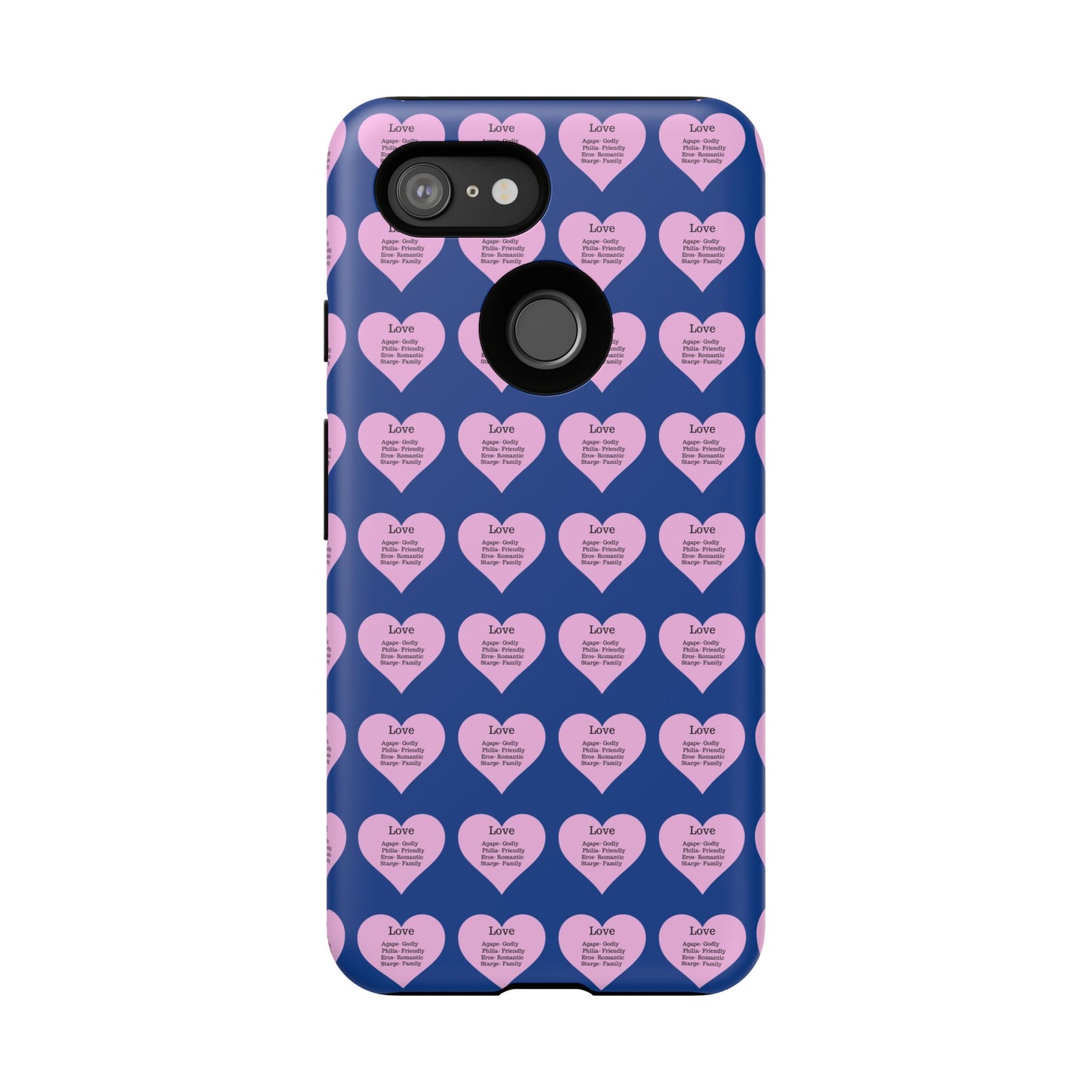 Hearts-A-Flutter Phone Case (iPhone, Google Pixel)(Dark blue)