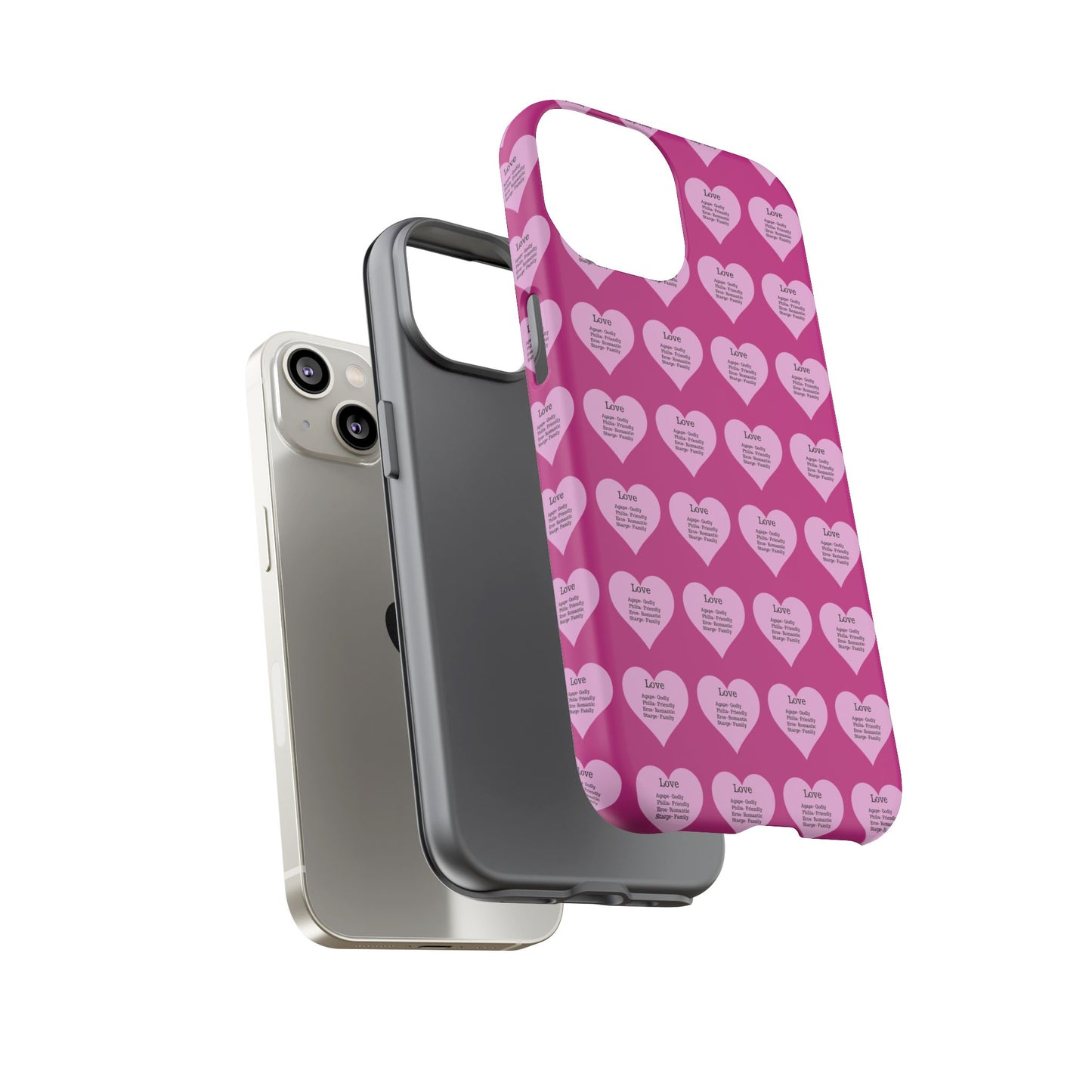 Hearts-A-Flutter Phone Case (iPhone, Google Pixel)(Pink)