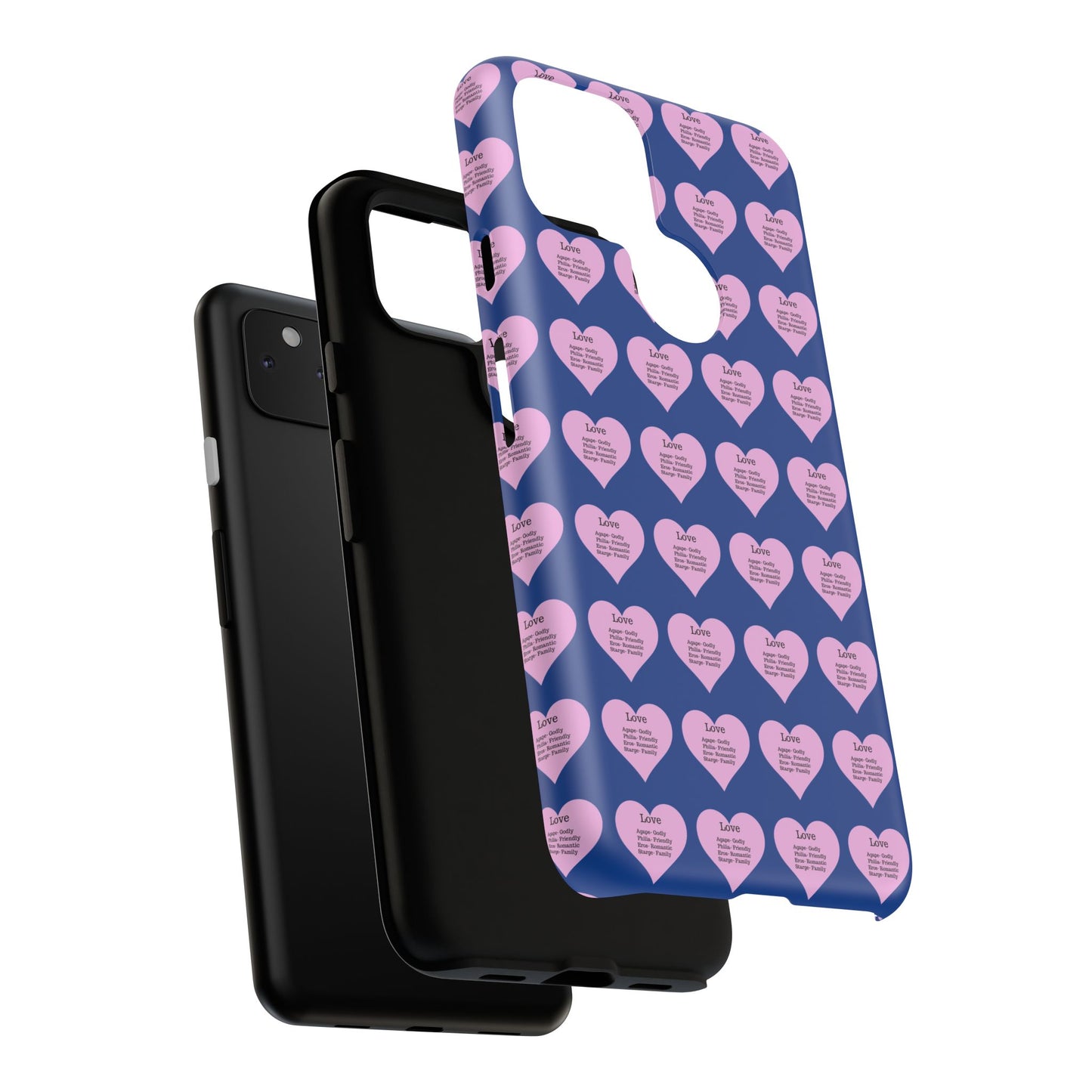 Hearts-A-Flutter Phone Case (iPhone, Google Pixel)(Dark blue)