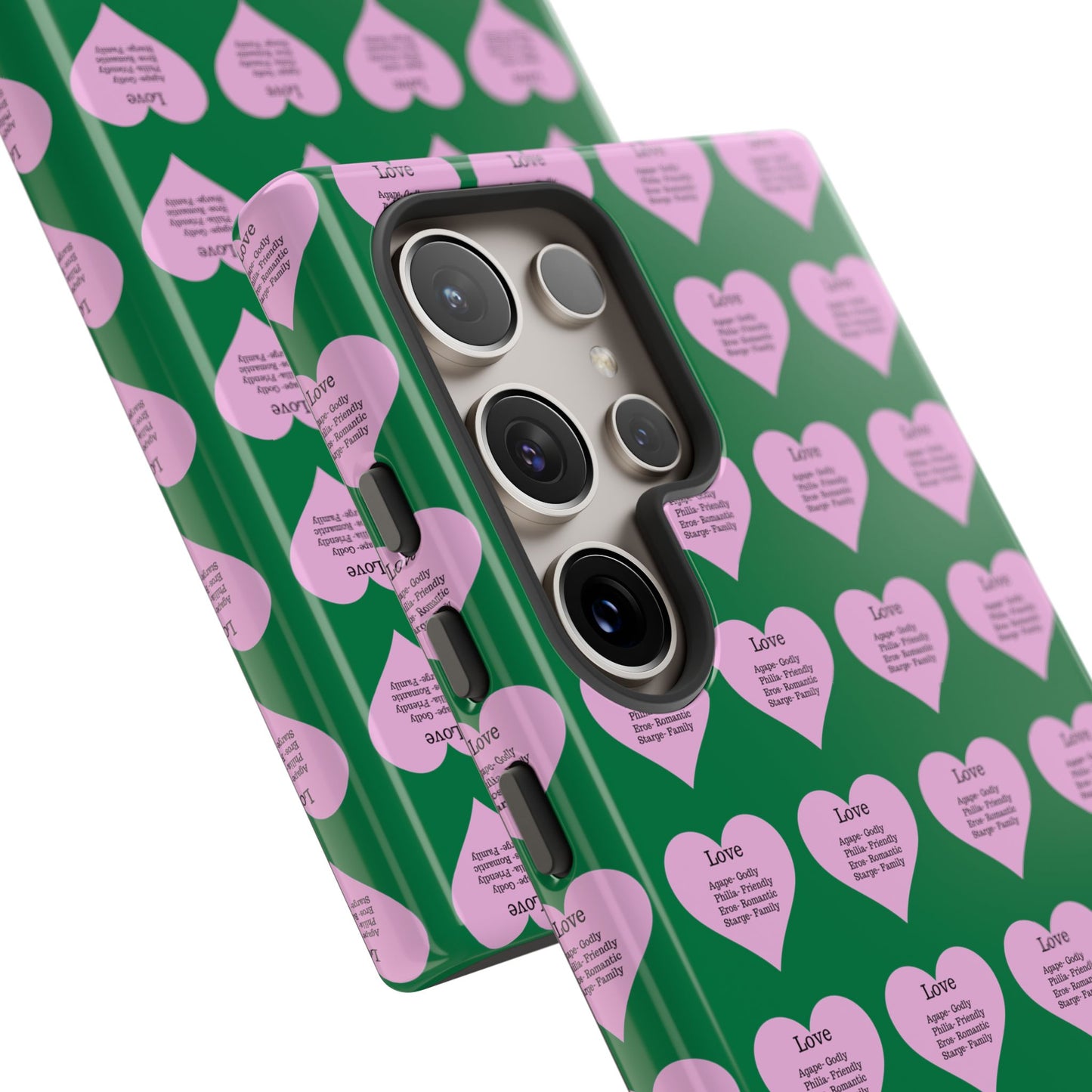Hearts-A-Flutter Phone Case (Samsung)(Dark green)