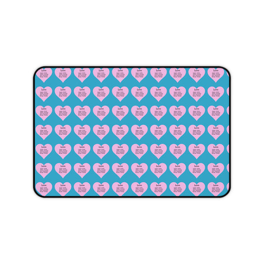 Love Hearts Desk Mat (Turquoise)