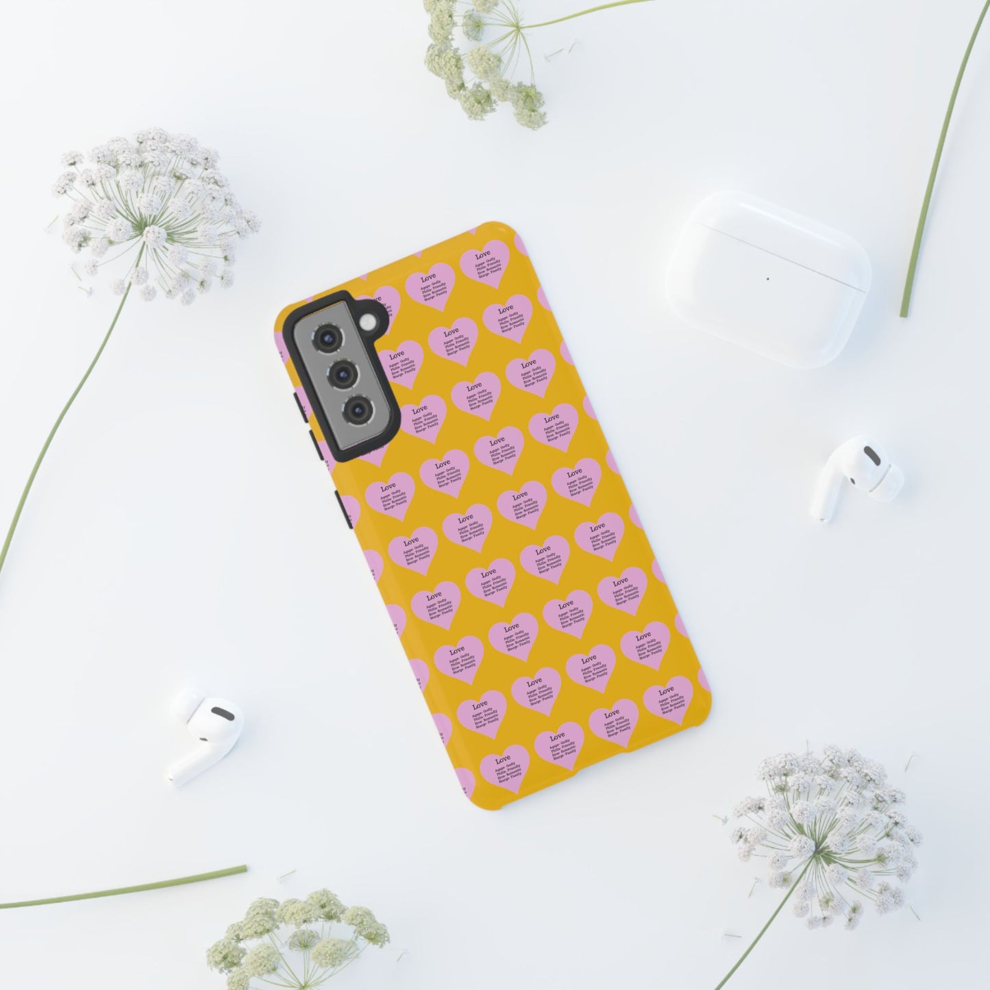 Hearts-A-Flutter Phone Case (Samsung)(Yellow)