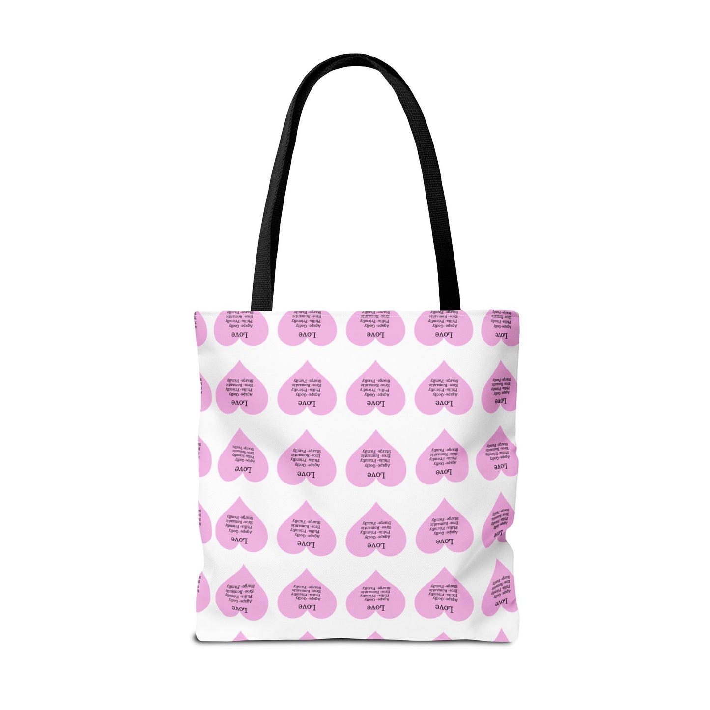 Pink Hearts Tote Bag (White)