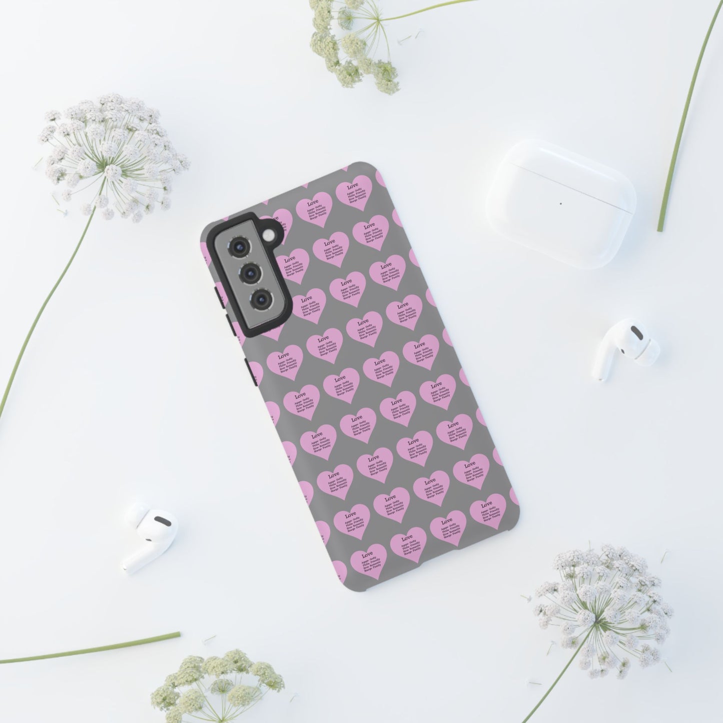 Hearts-A-Flutter Phone Case (Samsung)(Grey)