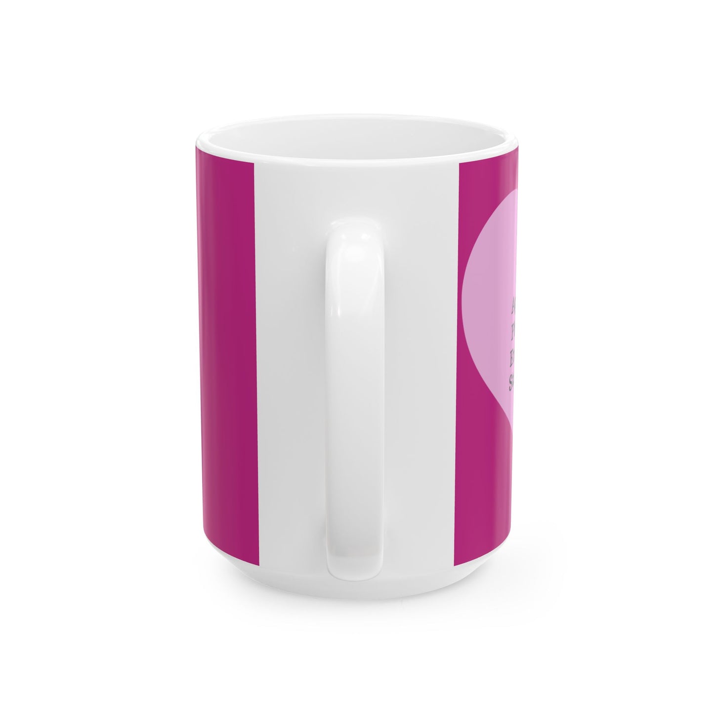 Charming Heart Ceramic Coffee Mug (Pink)