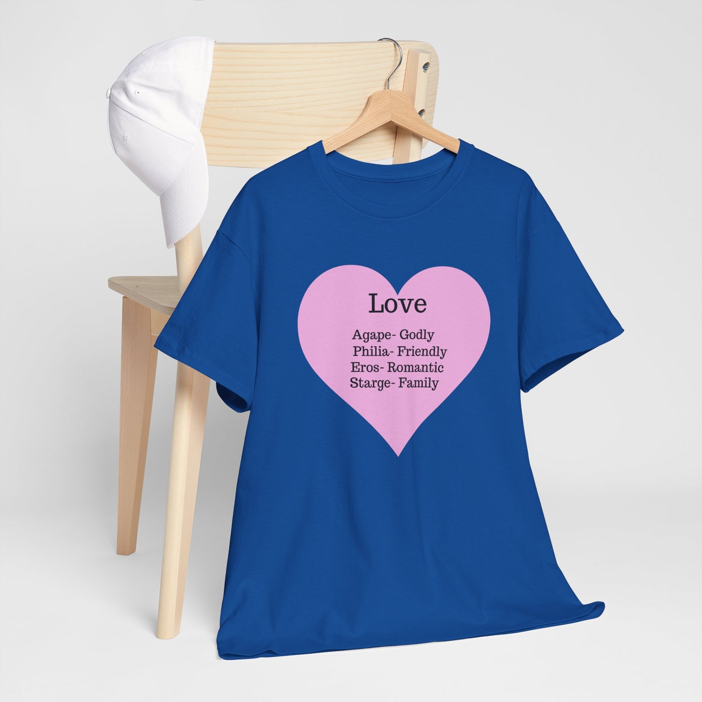 Unisex Love Heart Heavy Cotton T-Shirt - Comfortable Classic Fit Apparel