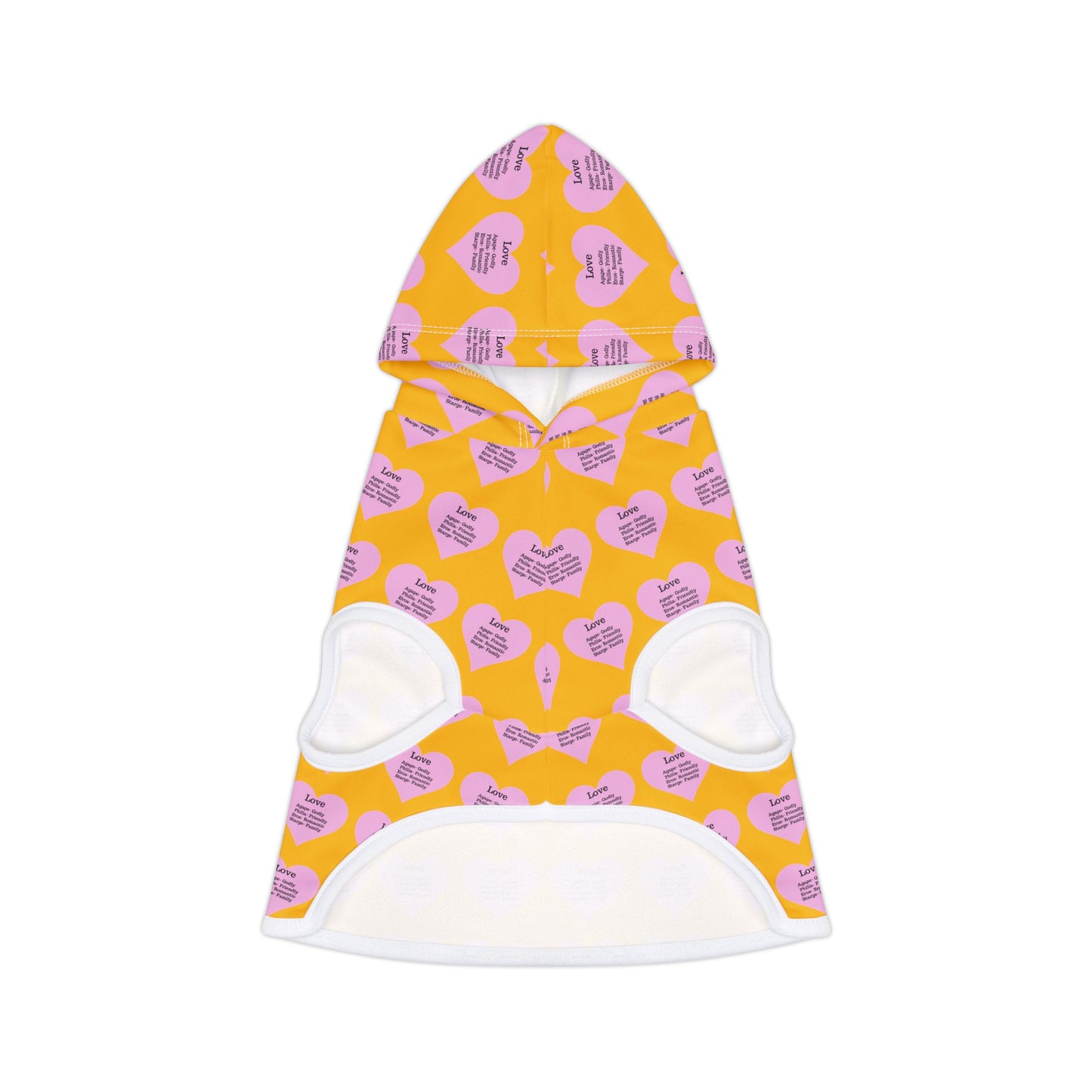 Charming Heart Pet Hoodie Pattern (Yellow)