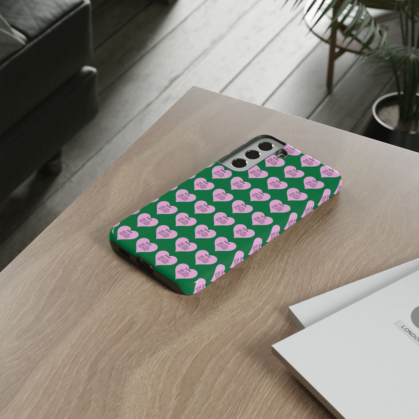 Hearts-A-Flutter Phone Case (Samsung)(Dark green)
