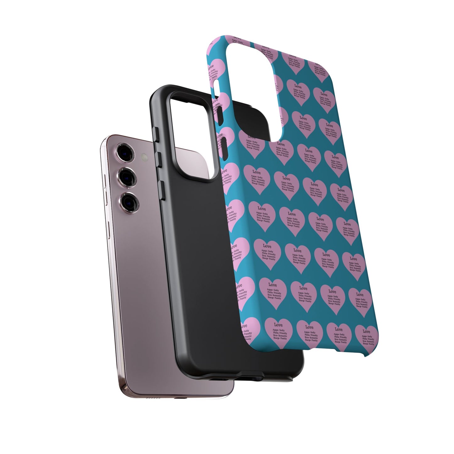 Hearts-A-Flutter Phone Case (Samsung)(Turquoise)