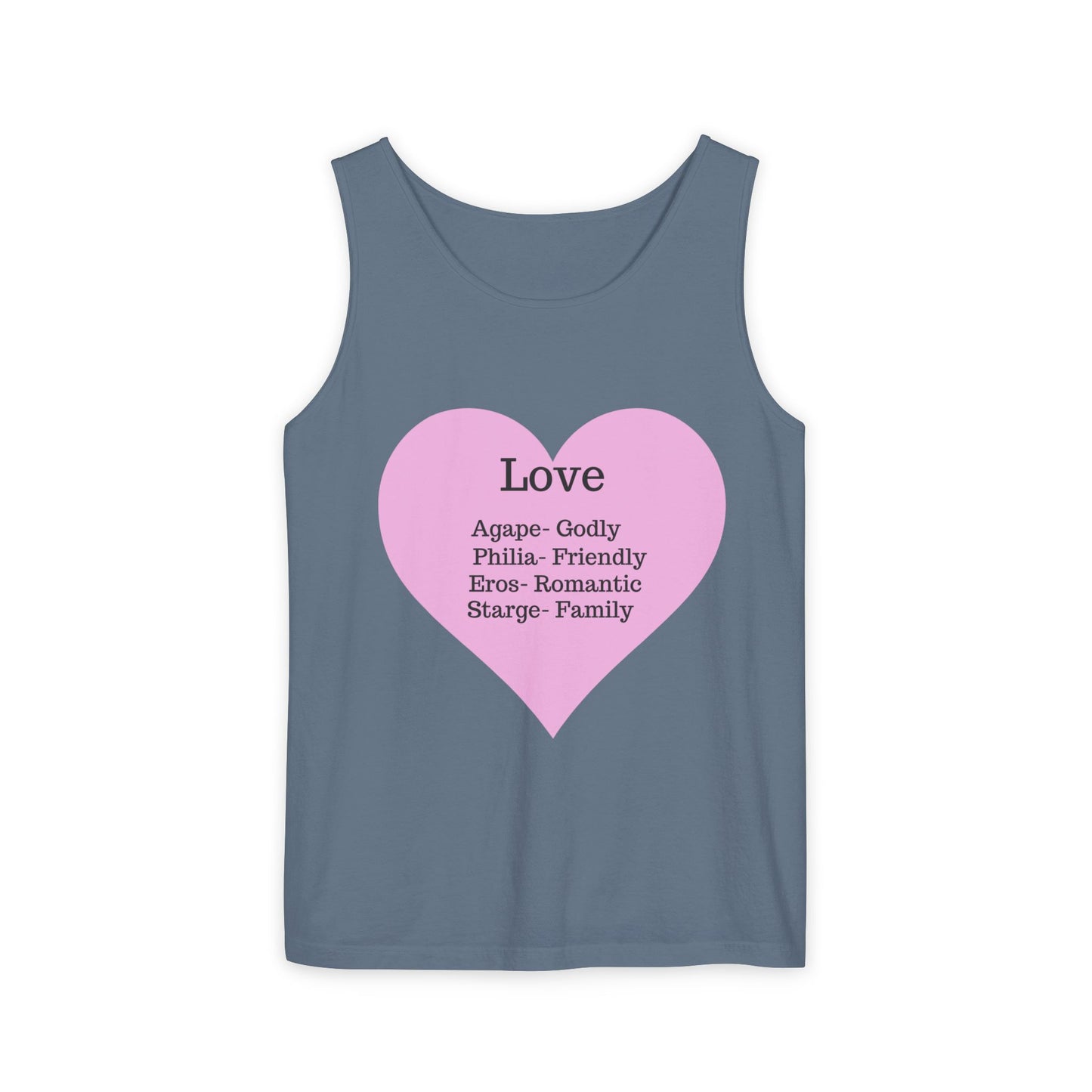 Unisex "Love" Definitions Garment-Dyed Tank Top