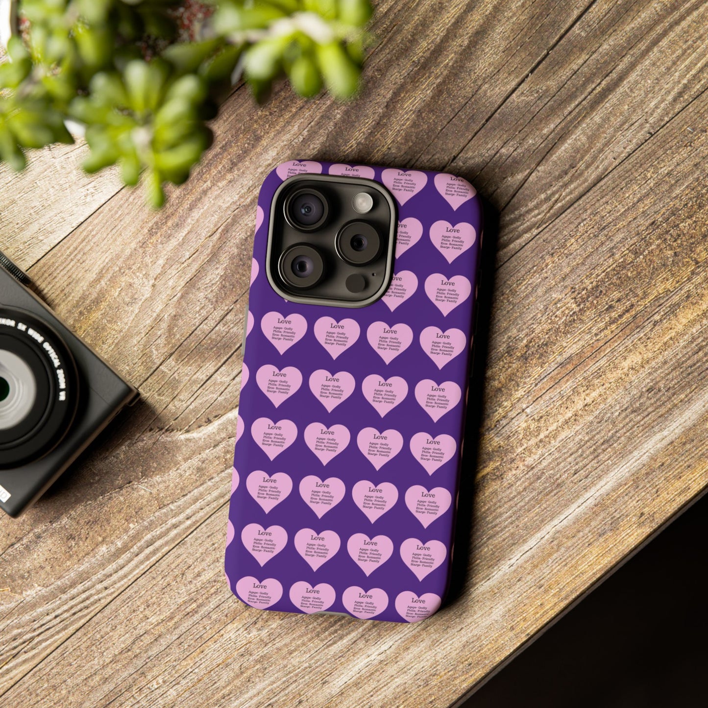 Hearts-A-Flutter Phone Case (iPhone, Google Pixel)(Purple)
