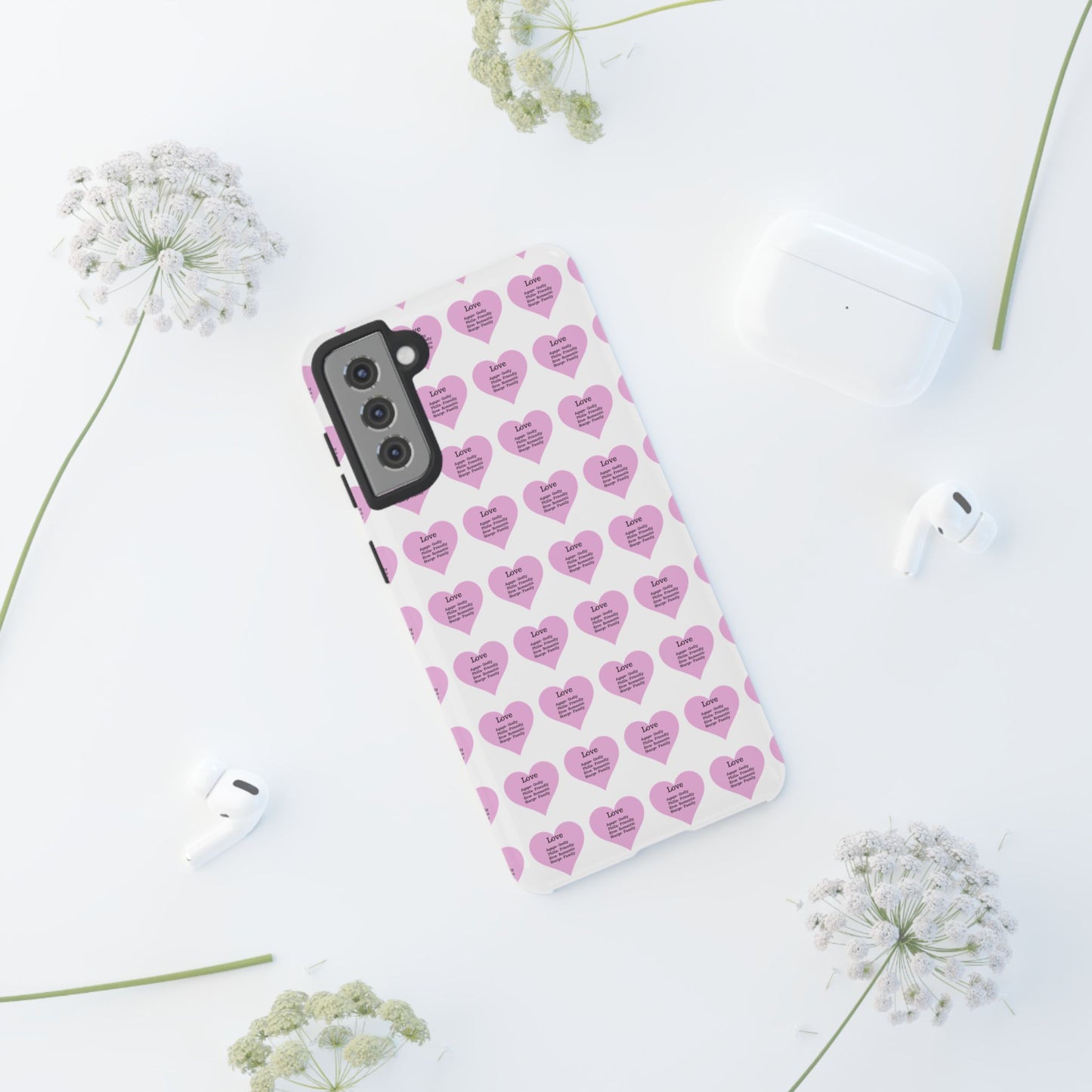 Hearts-A-Flutter Phone Case (Samsung)(White)