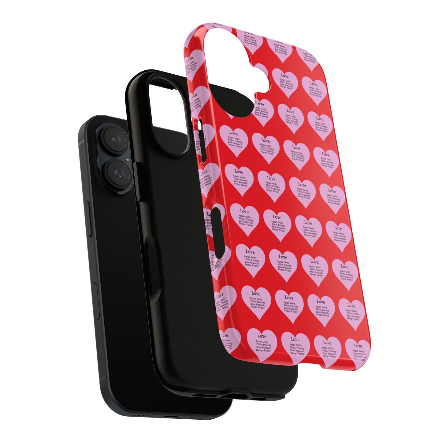 Hearts-A-Flutter Phone Case (iPhone, Google Pixel)(Red)