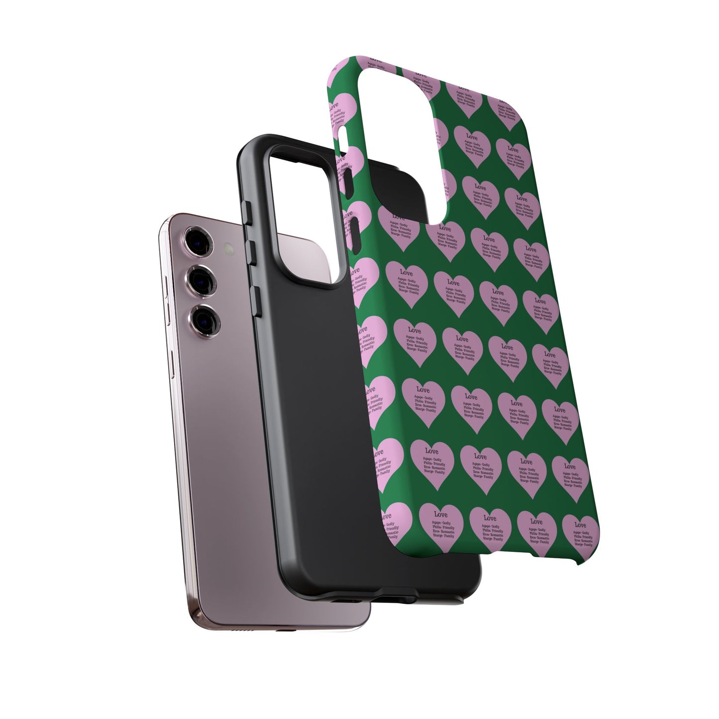 Hearts-A-Flutter Phone Case (Samsung)(Dark green)