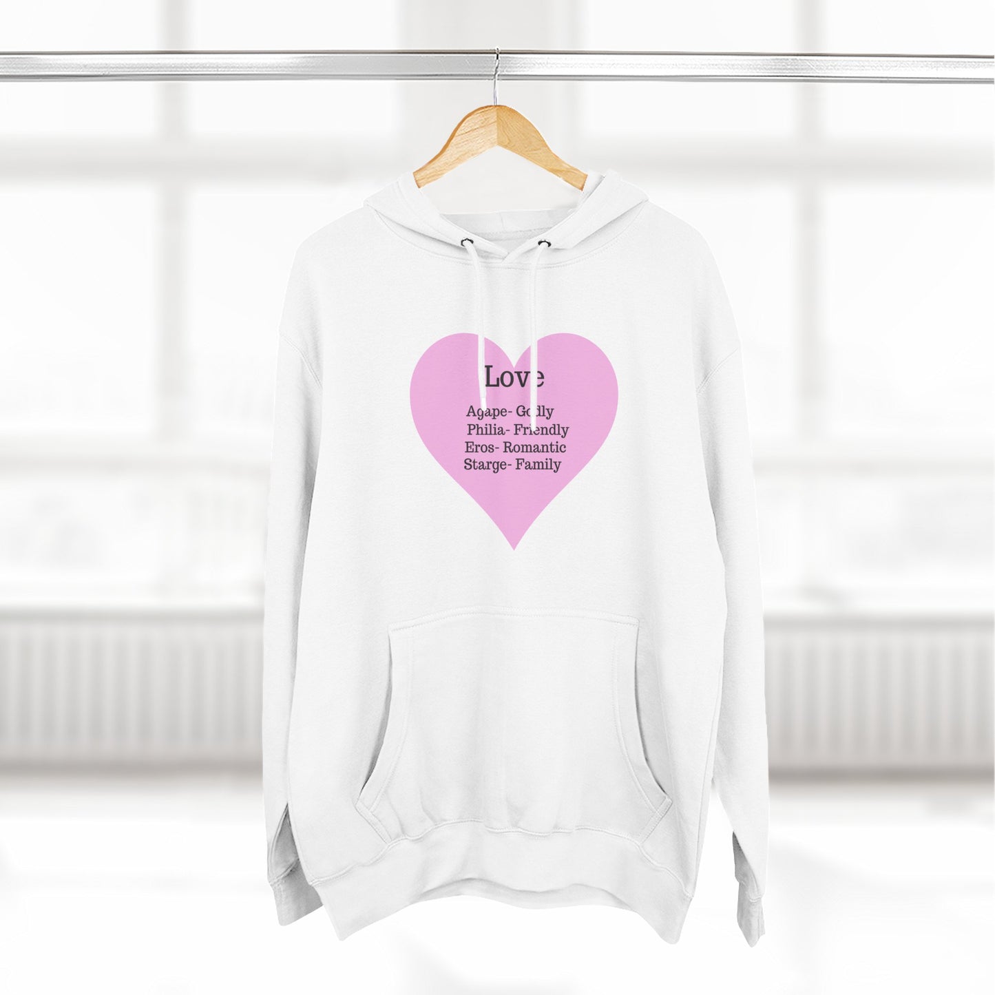 Cozy Heartfelt Love Fleece Hoodie | Soft Three-Panel Everyday Comfort